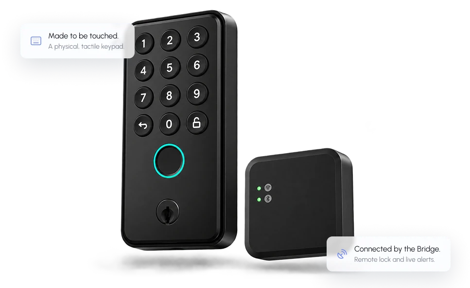 Delet smart lock keypad and Wi-Fi bridge